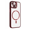 USLUCAN ALIŞVERİŞ Apple iPhone 13 Remim Lensli Magsafe Standlı Kapak - Bordo