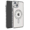 USLUCAN ALIŞVERİŞ Apple iPhone 14 Kılıf Joke Simli Magneticsafe Kılıf - Gümüş