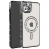 USLUCAN ALIŞVERİŞ Apple iPhone 14 Kılıf Joke Simli Magneticsafe Kılıf - Siyah