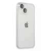 USLUCAN ALIŞVERİŞ Apple iPhone 14 Kılıf Luko Lens Silikon - Gümüş