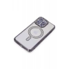USLUCAN ALIŞVERİŞ Apple iPhone 14 Pro Kılıf Joke Simli Magneticsafe Kılıf - Derin Mor