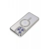 USLUCAN ALIŞVERİŞ Apple iPhone 14 Pro Max Kılıf Joke Simli Magneticsafe Kılıf - Gümüş