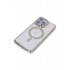 USLUCAN ALIŞVERİŞ Apple iPhone 14 Pro Max Kılıf Joke Simli Magneticsafe Kılıf - Gümüş