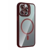 USLUCAN ALIŞVERİŞ Apple iPhone 14 Pro Max Remim Lensli Magsafe Standlı Kapak - Bordo