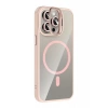 USLUCAN ALIŞVERİŞ Apple iPhone 14 Pro Max Remim Lensli Magsafe Standlı Kapak - Pembe