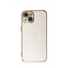 USLUCAN ALIŞVERİŞ Apple iPhone 15 Kılıf Volet Silikon - Beyaz