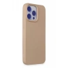 USLUCAN ALIŞVERİŞ Apple iPhone 15 Pro Max Kılıf Nano içi Kadife Silikon - Pudra
