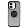 USLUCAN ALIŞVERİŞ Apple iPhone 16 Kılıf Montreal Yüzüklü Silikon Kapak - Siyah