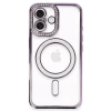 USLUCAN ALIŞVERİŞ Apple iPhone 16 Plus Kılıf Joke Simli Magneticsafe Kılıf - Derin Mor