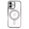 USLUCAN ALIŞVERİŞ Apple iPhone 16 Plus Kılıf Joke Simli Magneticsafe Kılıf - Gri