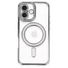 USLUCAN ALIŞVERİŞ Apple iPhone 16 Plus Kılıf Joke Simli Magneticsafe Kılıf - Gri