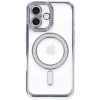 USLUCAN ALIŞVERİŞ Apple iPhone 16 Plus Kılıf Joke Simli Magneticsafe Kılıf - Mavi