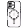 USLUCAN ALIŞVERİŞ Apple iPhone 16 Plus Kılıf Joke Simli Magneticsafe Kılıf - Siyah