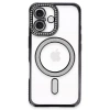 USLUCAN ALIŞVERİŞ Apple iPhone 16 Plus Kılıf Joke Simli Magneticsafe Kılıf - Siyah