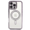 USLUCAN ALIŞVERİŞ Apple iPhone 16 Pro Kılıf Joke Simli Magneticsafe Kılıf - Derin Mor