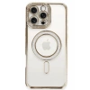 USLUCAN ALIŞVERİŞ Apple iPhone 16 Pro Kılıf Joke Simli Magneticsafe Kılıf - Gold