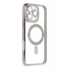 USLUCAN ALIŞVERİŞ Apple iPhone 16 Pro Kılıf Joke Simli Magneticsafe Kılıf - Pembe