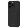 USLUCAN ALIŞVERİŞ Apple iPhone 16 Pro Kılıf Kelvin Kartvizitli Silikon - Siyah