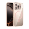 USLUCAN ALIŞVERİŞ Apple iPhone 16 Pro Max Remim Lensli Magsafe Standlı Kapak - Pembe