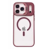 USLUCAN ALIŞVERİŞ Apple iPhone 17 Pro Max Remim Lensli Magsafe Standlı Kapak - Bordo