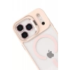 USLUCAN ALIŞVERİŞ Apple iPhone 17 Pro Max Remim Lensli Magsafe Standlı Kapak - Pembe