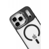 USLUCAN ALIŞVERİŞ Apple iPhone 17 Pro Max Remim Lensli Magsafe Standlı Kapak - Siyah