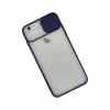 USLUCAN ALIŞVERİŞ Apple iPhone 6 Plus Kılıf Palm Buzlu Kamera Sürgülü Silikon - Lacivert
