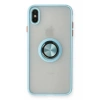 USLUCAN ALIŞVERİŞ Apple iPhone X Kılıf Montreal Yüzüklü Silikon Kapak - Buz Mavi