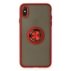 USLUCAN ALIŞVERİŞ Apple iPhone X Kılıf Montreal Yüzüklü Silikon Kapak - Kırmızı