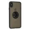 USLUCAN ALIŞVERİŞ Apple iPhone XS Max Kılıf Montreal Yüzüklü Silikon Kapak - Siyah