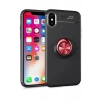 USLUCAN ALIŞVERİŞ Apple iPhone XS Max Kılıf Range Yüzüklü Silikon - Siyah-Kırmızı