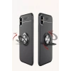 USLUCAN ALIŞVERİŞ Apple iPhone XS Max Kılıf Range Yüzüklü Silikon - Siyah-Mavi