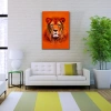 USLUCAN ALIŞVERİŞ Aslan , Turuncu Tonlarda Dekoratif Kanvas Tablo 50 x 70