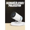USLUCAN ALIŞVERİŞ Ayaklı Projeksiyon Taşınabilir Mini Projektör Sinema Projektörü Android