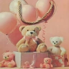 USLUCAN ALIŞVERİŞ Ayıcık Desenli Pembe Küçük Boy Karton Hediye Çantası