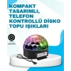 USLUCAN ALIŞVERİŞ Bluetooth Bağlantılı Renkli Masaüstü Disko Topu Işık Gösterisi