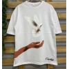USLUCAN ALIŞVERİŞ Dijital Baskılı T-Shirt - Beyaz