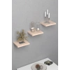 USLUCAN ALIŞVERİŞ Duvar Rafı Dekoratif 3 Adet Çiçeklik Kare Krem