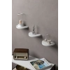 USLUCAN ALIŞVERİŞ Duvar Rafı Dekoratif 3 Adet Çiçeklik Oval Beyaz