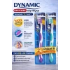 USLUCAN ALIŞVERİŞ Dynamic Orta Sert Diş Fırçası 2 Adet Medium Çapraz Kıl Teknolojili Dil Temizleyicili Ergonomik Saplı Diş Fırçası