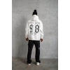 USLUCAN ALIŞVERİŞ Erkek 98 Baskılı Kapşonlu Sweat - Beyaz