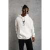 USLUCAN ALIŞVERİŞ Erkek Baskılı Kapüşonlu Sweat - Beyaz