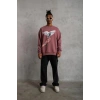 USLUCAN ALIŞVERİŞ Erkek Güvercin Baskılı Sweatshirt - Gül Kurusu