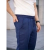 Erkek Keten Cepli Çıma Dikişli Jogger Buggy Pantalon Rahat Kalıp - Lacivert