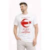 Erkek TÜRKİYE Ay Yıldız Baskılı Taraftar Forma T-Shirt - Beyaz