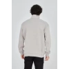 USLUCAN ALIŞVERİŞ Erkek Yarım Fermuarlı Baskılı Sweat - Boyalı Gri