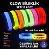 USLUCAN ALIŞVERİŞ Glow Kalın Bileklik 12’li Set | Baskıya Uygun Renkli Model