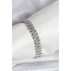 USLUCAN ALIŞVERİŞ Gümüş Renk Pirinç Cuba Chain Gurmet Bileklik