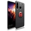 USLUCAN ALIŞVERİŞ Huawei Y6P Kılıf Range Yüzüklü Silikon - Siyah-Kırmızı