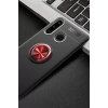 USLUCAN ALIŞVERİŞ Huawei Y6P Kılıf Range Yüzüklü Silikon - Siyah-Kırmızı